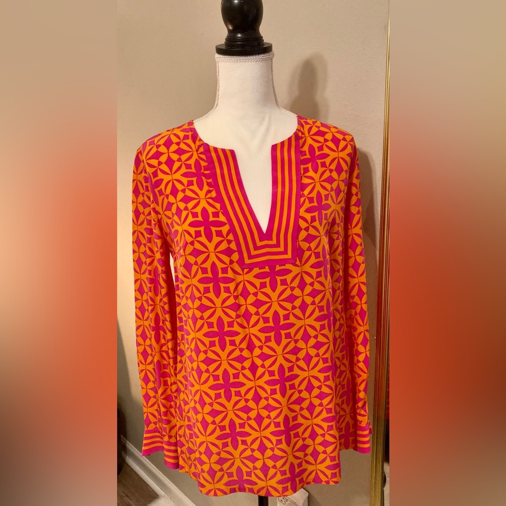 Trina Turk Sayna Resort Tunic Top 100% Silk (see note!) size M
